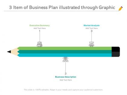 3 item of business plan illustrated through graphic
