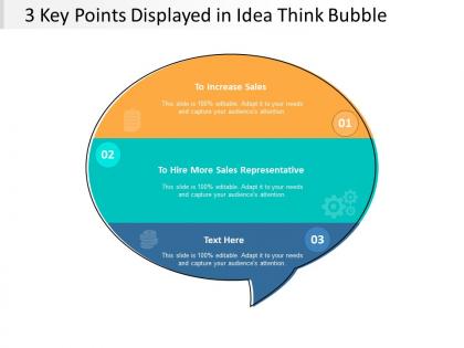3 key points displayed in idea think bubble