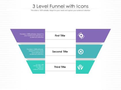 3 level funnel with icons