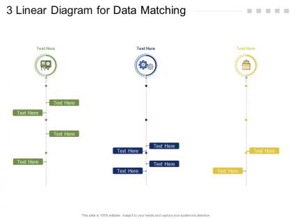 3 linear diagram for data matching infographic template