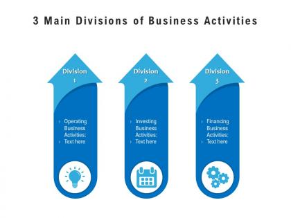 3 main divisions of business activities