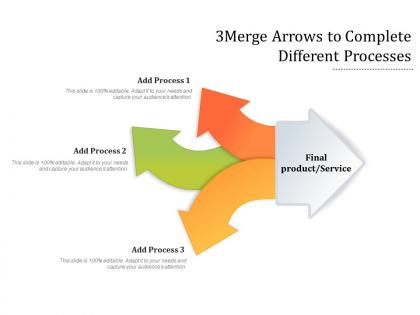 3 merge arrows to complete different processes