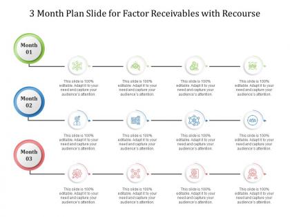 3 month plan slide for factor receivables with recourse infographic template