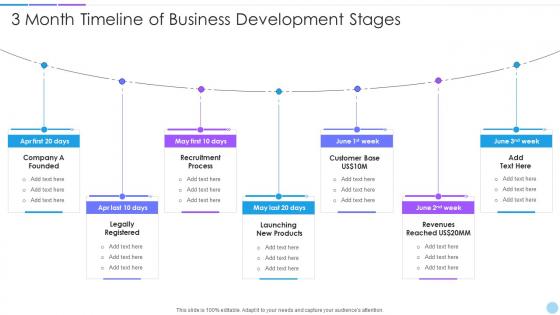 3 Month Timeline Of Business Development Stages