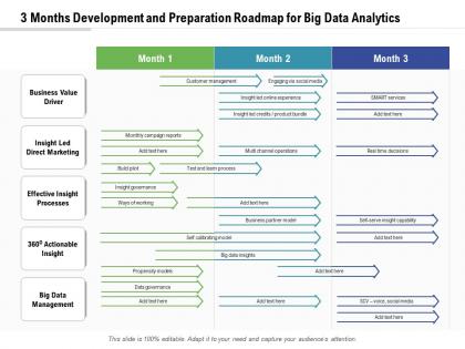 3 months development and preparation roadmap for big data analytics