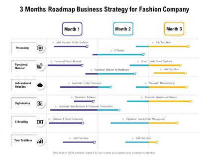 3 months roadmap business strategy for fashion company