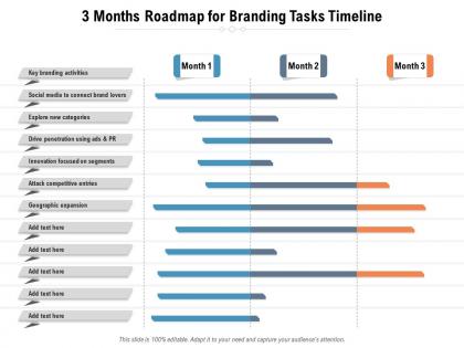 3 months roadmap for branding tasks timeline