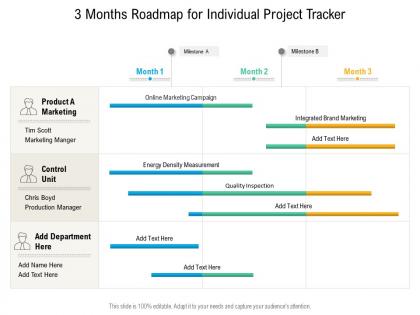 3 months roadmap for individual project tracker