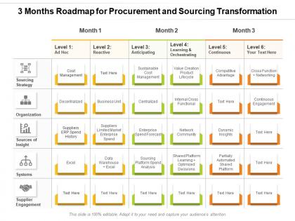 3 months roadmap for procurement and sourcing transformation