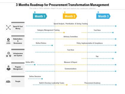 3 months roadmap for procurement transformation management