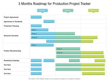 3 months roadmap for production project tracker
