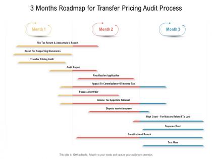 3 months roadmap for transfer pricing audit process