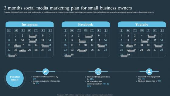 3 Months Social Media Marketing Plan For Small Business Owners