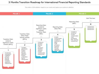 3 months transition roadmap for international financial reporting standards