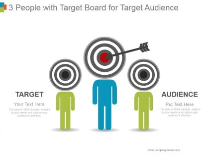 3 people with target board for target audience sample ppt presentation
