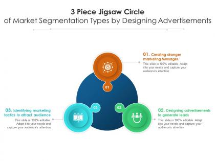 3 piece jigsaw circle of market segmentation types by designing advertisements