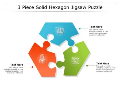 3 piece solid hexagon jigsaw puzzle