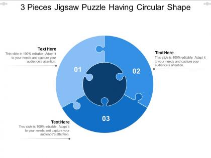 3 pieces jigsaw puzzle having circular shape