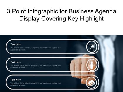 3 point infographic for business agenda display covering key highlight
