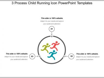 3 process child running icon powerpoint templates