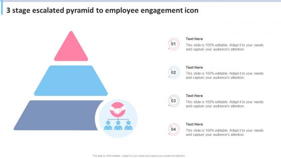 3 Stage Escalated Pyramid To Employee Engagement Icon