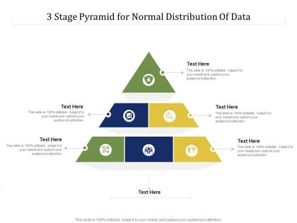 3 stage pyramid for normal distribution of data infographic template