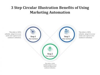 3 step circular illustration benefits of using marketing automation infographic template