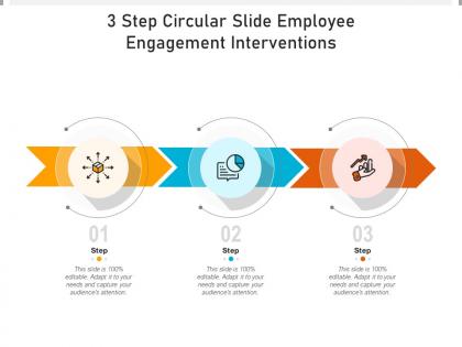 3 step circular slide employee engagement interventions infographic template