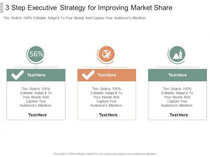 3 step executive strategy for improving market share infographic template