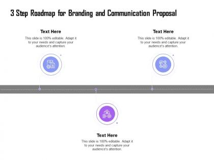 3 step roadmap for branding and communication proposal ppt icons pictures