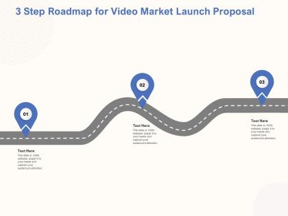 3 step roadmap for video market launch proposal ppt powerpoint objects