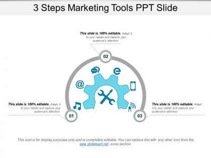 3 steps marketing tools ppt slide