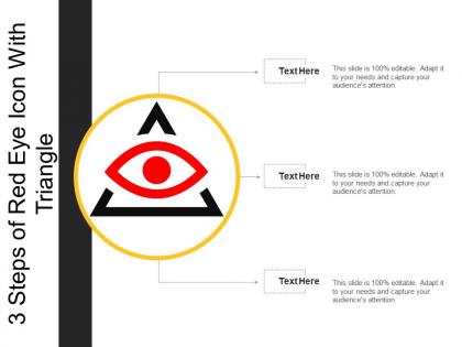 3 steps of red eye icon with triangle
