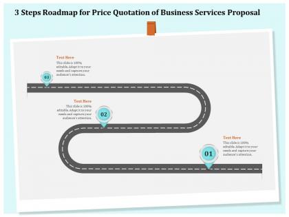 3 steps roadmap for price quotation of business services proposal ppt model