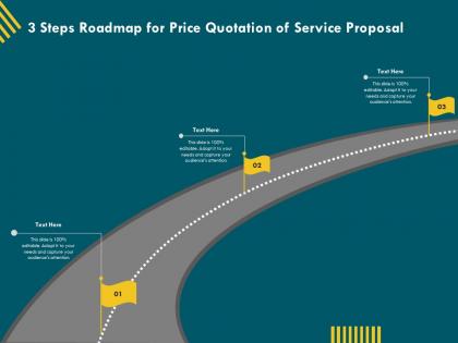 3 steps roadmap for price quotation of service proposal ppt infographics