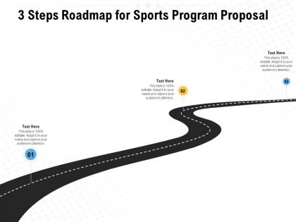 3 steps roadmap for sports program proposal ppt powerpoint presentation templates