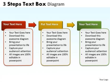 3 steps text box diagram 2