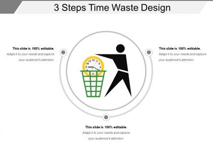 3 steps time waste design powerpoint slide background
