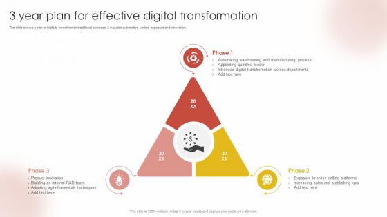 3 Year Plan For Effective Digital Transformation