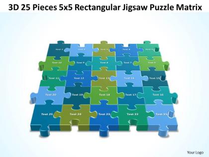 3d 25 pieces 5x5 rectangular jigsaw puzzle matrix