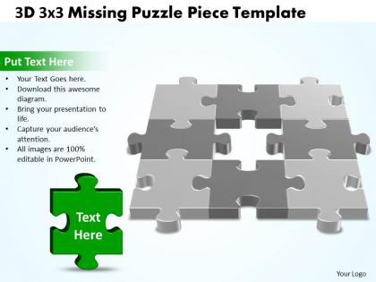 3d 3x3 missing puzzle piece template