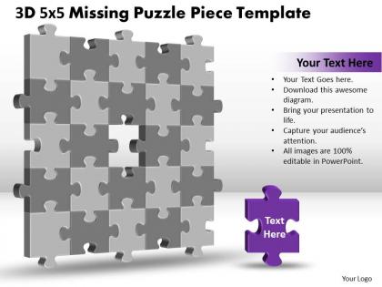 3d 5x5 missing puzzle piece template
