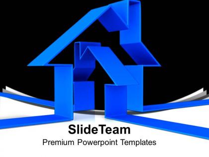 3d blue house illustration real estate powerpoint templates ppt themes and graphics 0113