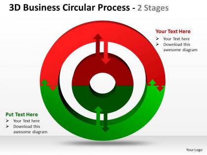 3d business circular diagram process 2
