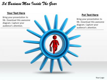 3d business man inside the gear ppt graphics icons powerpoint