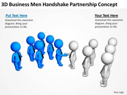 3d business men handshake partnership concept ppt graphics icons powerpoint