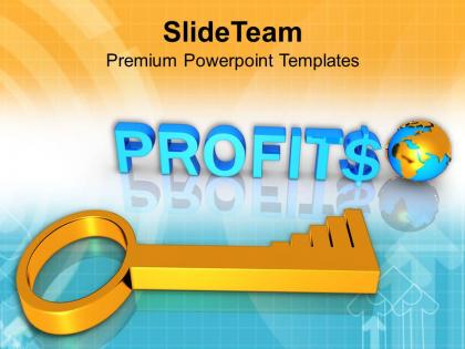 3d business profits global success key powerpoint templates ppt themes and graphics 0213