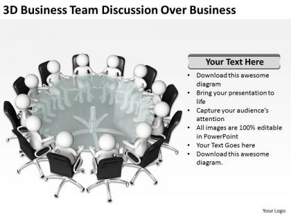 3d business team discussion over business ppt graphics icons powerpoint