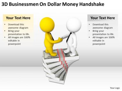 3d businessmen on dollar money handshake ppt graphics icons powerpoin