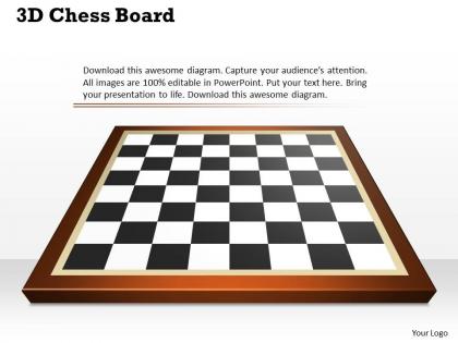 3d chess board powerpoint template slide